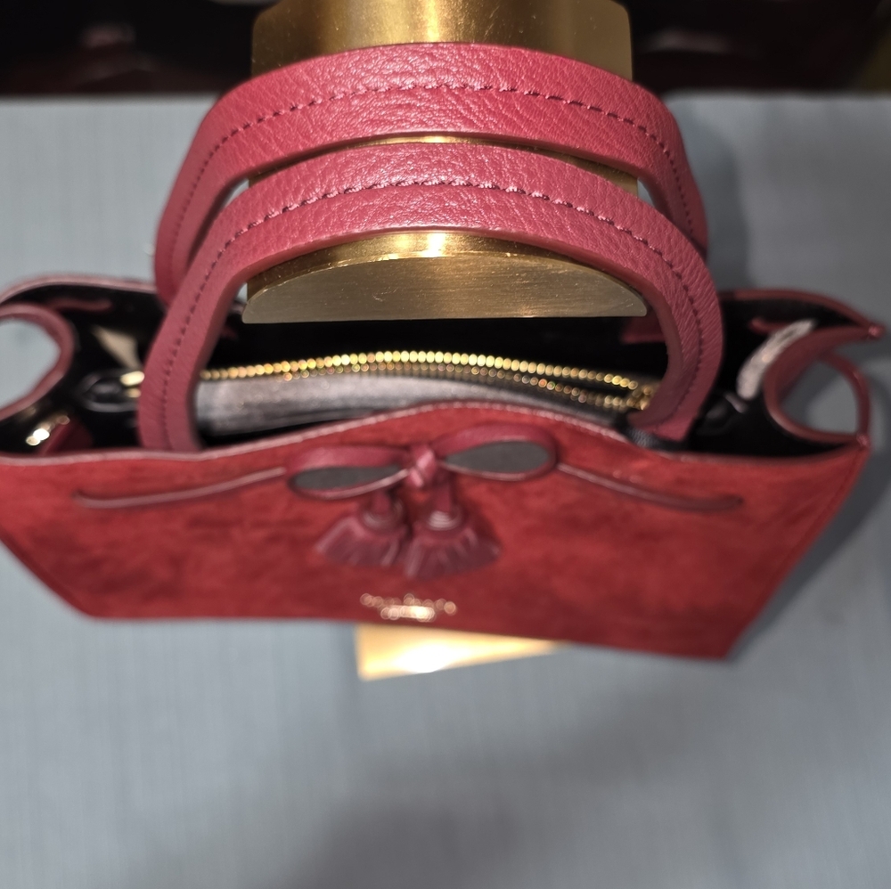 Kate Spade Red Suede Tote Bag - Picture 8 of 13